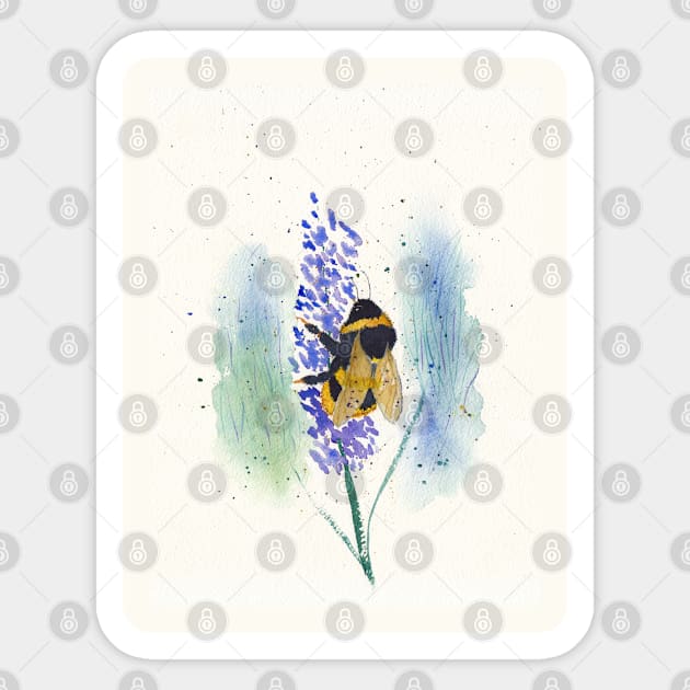 Bumblebee on Purple Flower Sticker by ConniSchaf